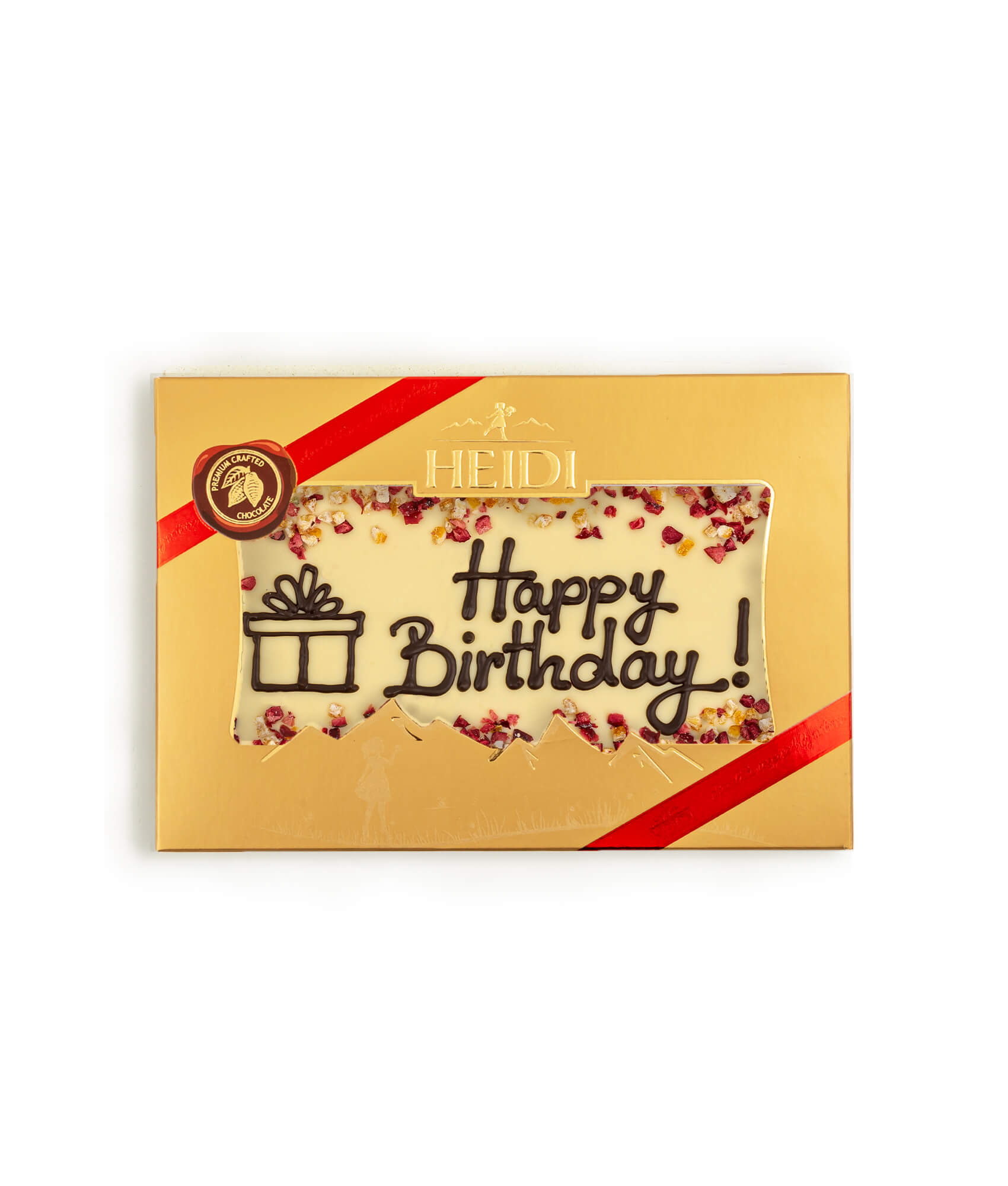 Felicitare de ciocolata alba "Happy birthday!"