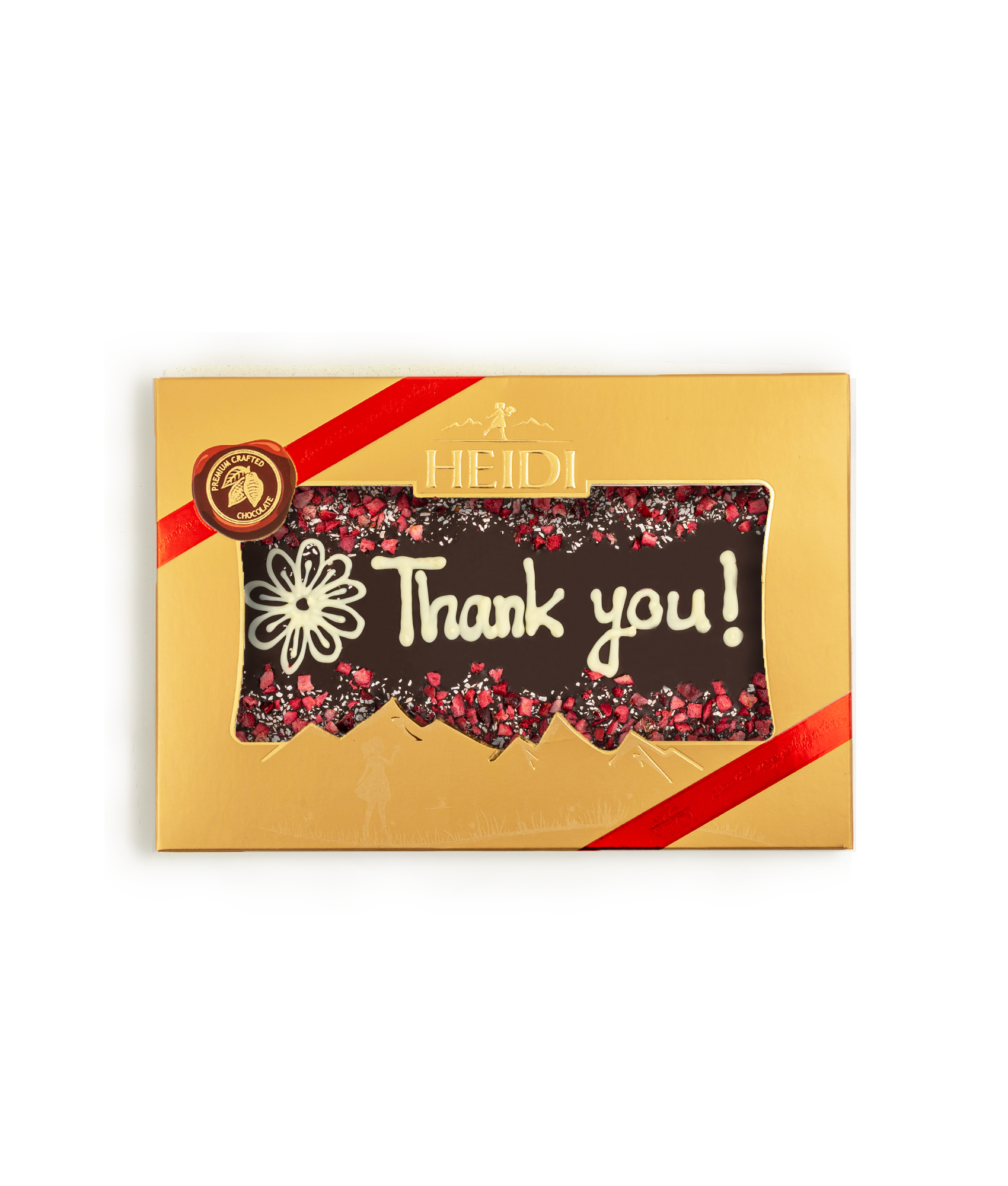 Felicitare de ciocolata amaruie "Thank you!"